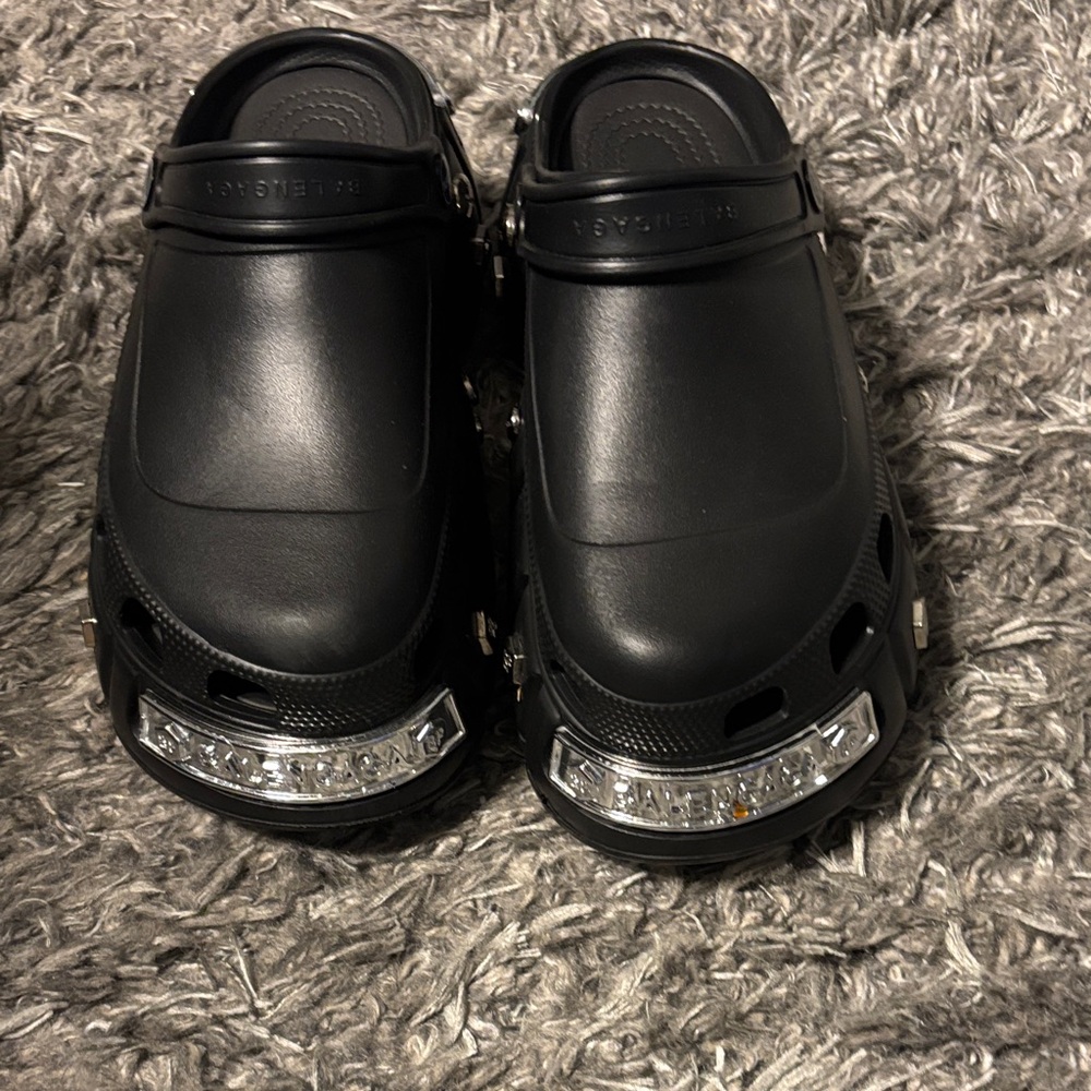Balenciaga Black Crystal-Embellished Clog Mules